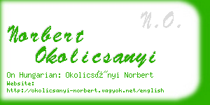 norbert okolicsanyi business card